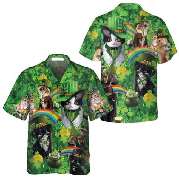 Cats Saint Patrick’s Day Aloha Hawaiian Shirts