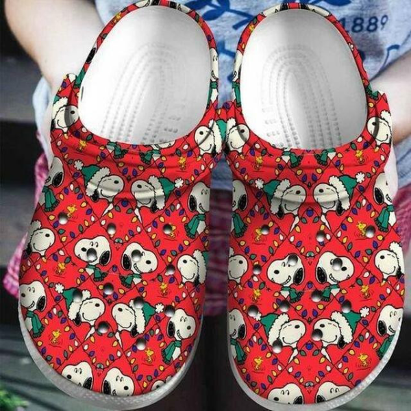 Christmas Snoopy On Red Pattern Crocs Crocband Clog Comfortable Water Shoes