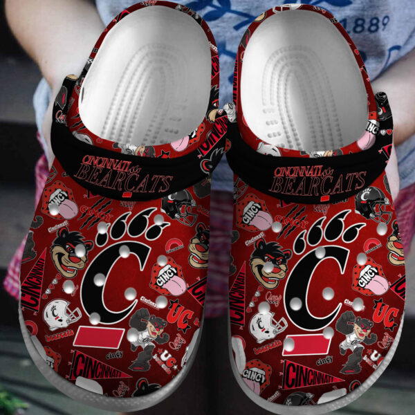 Cincinnati Bearcats NCAA Sport Crocs Crocband Clogs Shoes Comfortable For Men Women and Kids