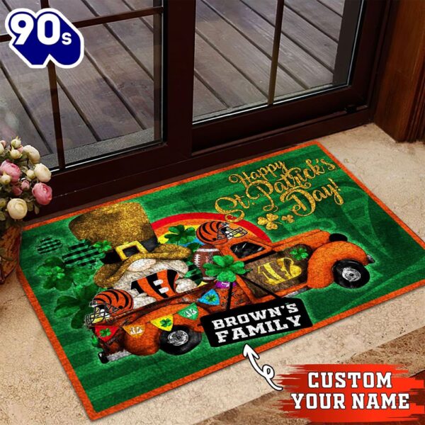 Cincinnati Bengals NFL-Custom Doormat For The Celebration Of Saint Patrick’s Day