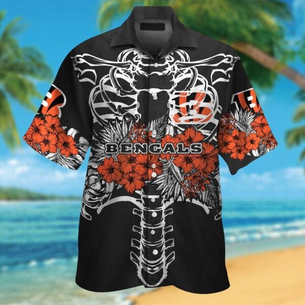 Cincinnati Bengals Short Sleeve Button Up Tropical Hawaiian Shirt VER033