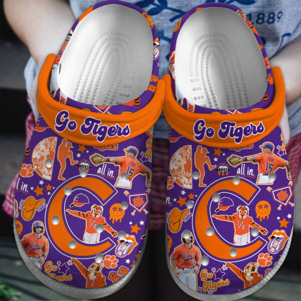 Clemson Tigers NCAA Sport Crocs Crocband Clogs Shoes Comfortable For Men Women and Kids