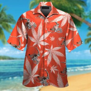 Cleveland Browns Short Sleeve Button Up Tropical Hawaiian Shirt VER025