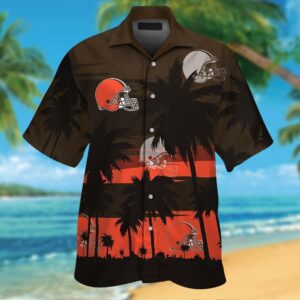 Cleveland Browns Short Sleeve Button Up Tropical Hawaiian Shirt VER08