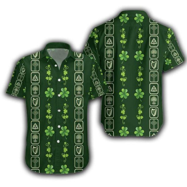 Clover Simple Patrick’s Day Irish Green Hawaiian Shirt