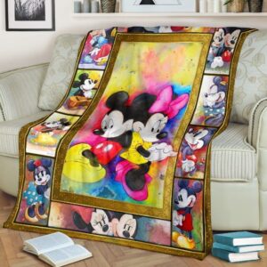 Colorful Mickey Minnie Fleece Blanket Gift Idea Fans 2