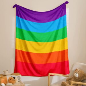 Colorful Stripes Rainbow Blanket Lgbt Rainbow Fleece Soft Lightweight Big Blanket For Lgbt 2