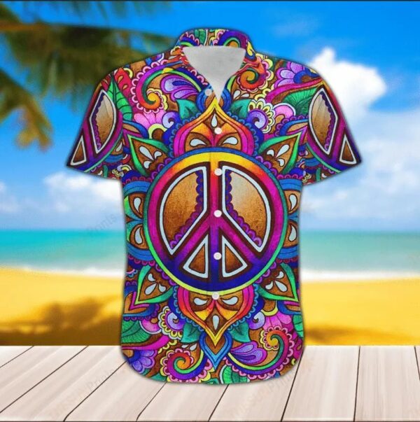 Colorful Unique Design Hippie Hawaiian Shirt – Beachwear For Men – Gifts For Young Adults