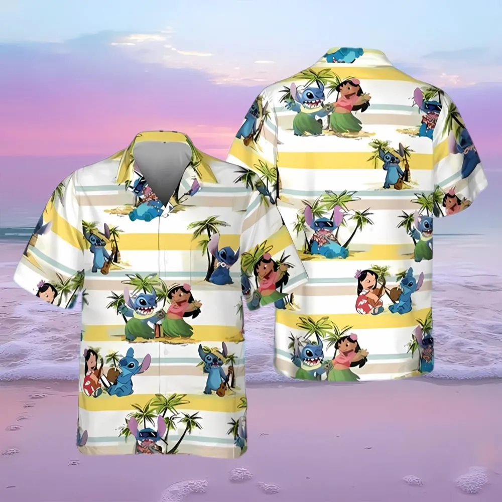 Cool Lilo And Stitch Hawaiian Shirt Island Pattern Gift For Disney Lovers