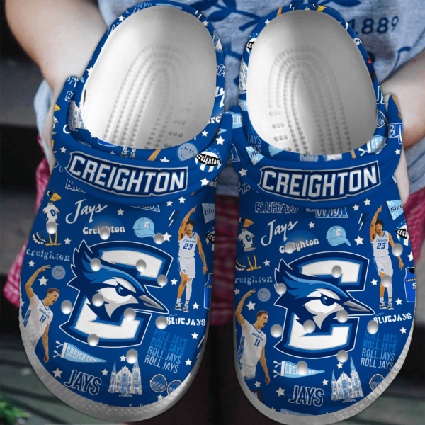 Creighton Bluejays NCAA Sport Crocs Crocband Clogs Shoes Comfortable For Men Women and Kids