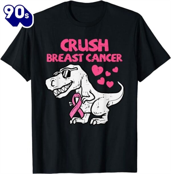 Crush Breast Cancer Awareness Trex Dino Ribbon Shirt