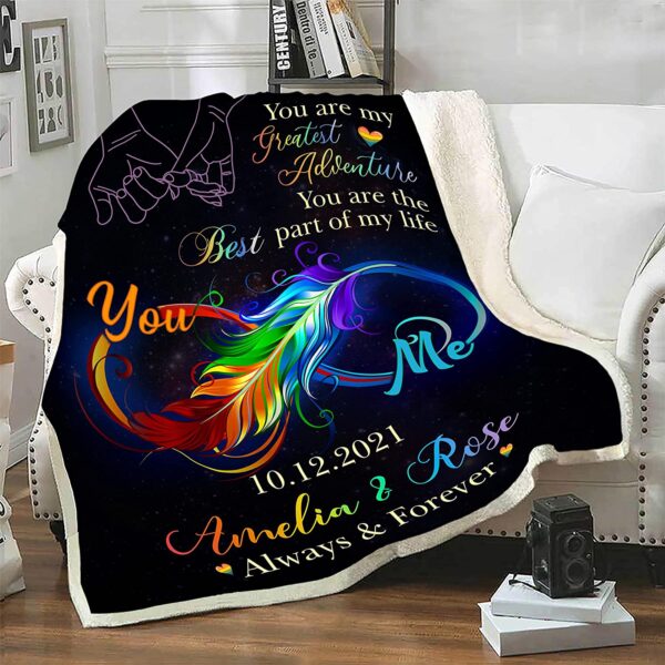 Custom Lgbt Blanket For Couple Lesbian Gift For Couple Gaymer You Are The Best Party Of My Life Blankets