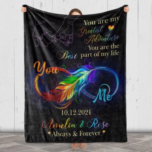 Custom Lgbt Blanket For Couple Lesbian Gift For Couple Gaymer You Are The Best Party Of My Life Blankets 2