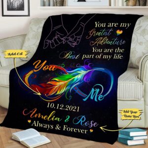 Custom Lgbt Blanket For Couple Lesbian Gift For Couple Gaymer You Are The Best Party Of My Life Blankets 3