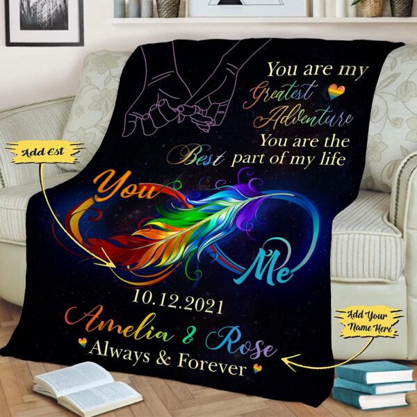 Custom Lgbt Blanket For Couple Lesbian Gift For Couple Gaymer You Are The Best Party Of My Life Blankets