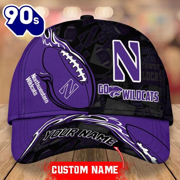 Custom Northwestern Wildcats Unisex Adults Adjustable Snapback Sportswear  NCAA Cap
