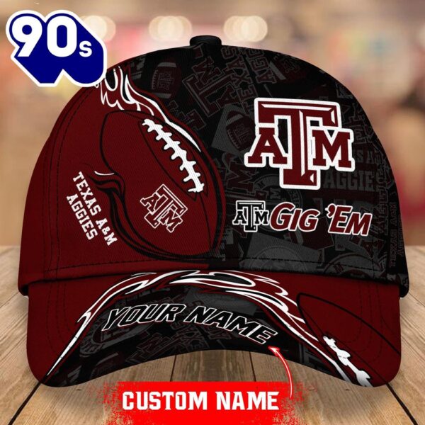Custom Texas A&M Aggies Unisex Adults Adjustable Snapback Sportswear  NCAA Cap