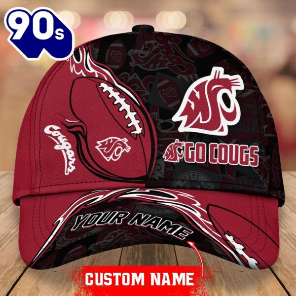 Custom Washington State Cougars Unisex Adults Adjustable Snapback Sportswear  NCAA Cap