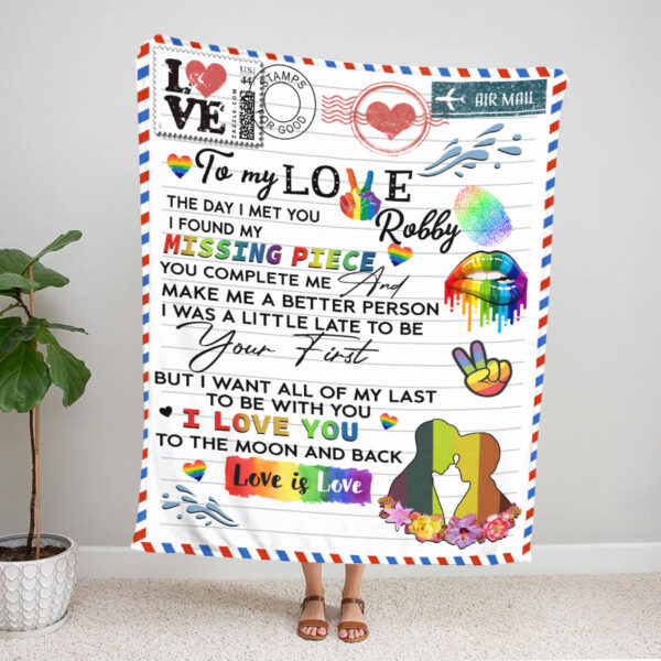 Custom With Name Love Has No Gender Lgbt Pride Love Win Blankets To My Love Lgbtq Blanket For Him Her