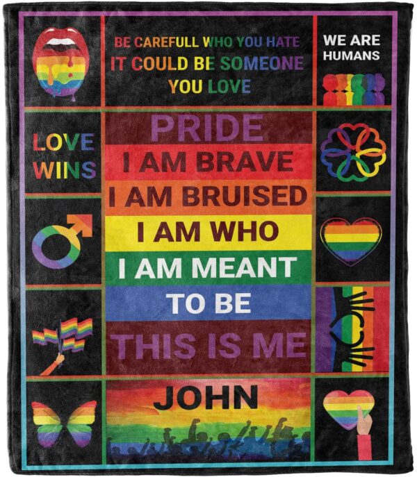 Customized Pride Blanket With Name Love Wins Blankets For Lesbian Gay Man Blanket