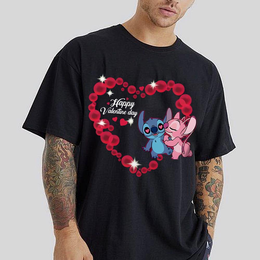 Cute Disney Stitch And Lilo Happy Valentine Day Shirt