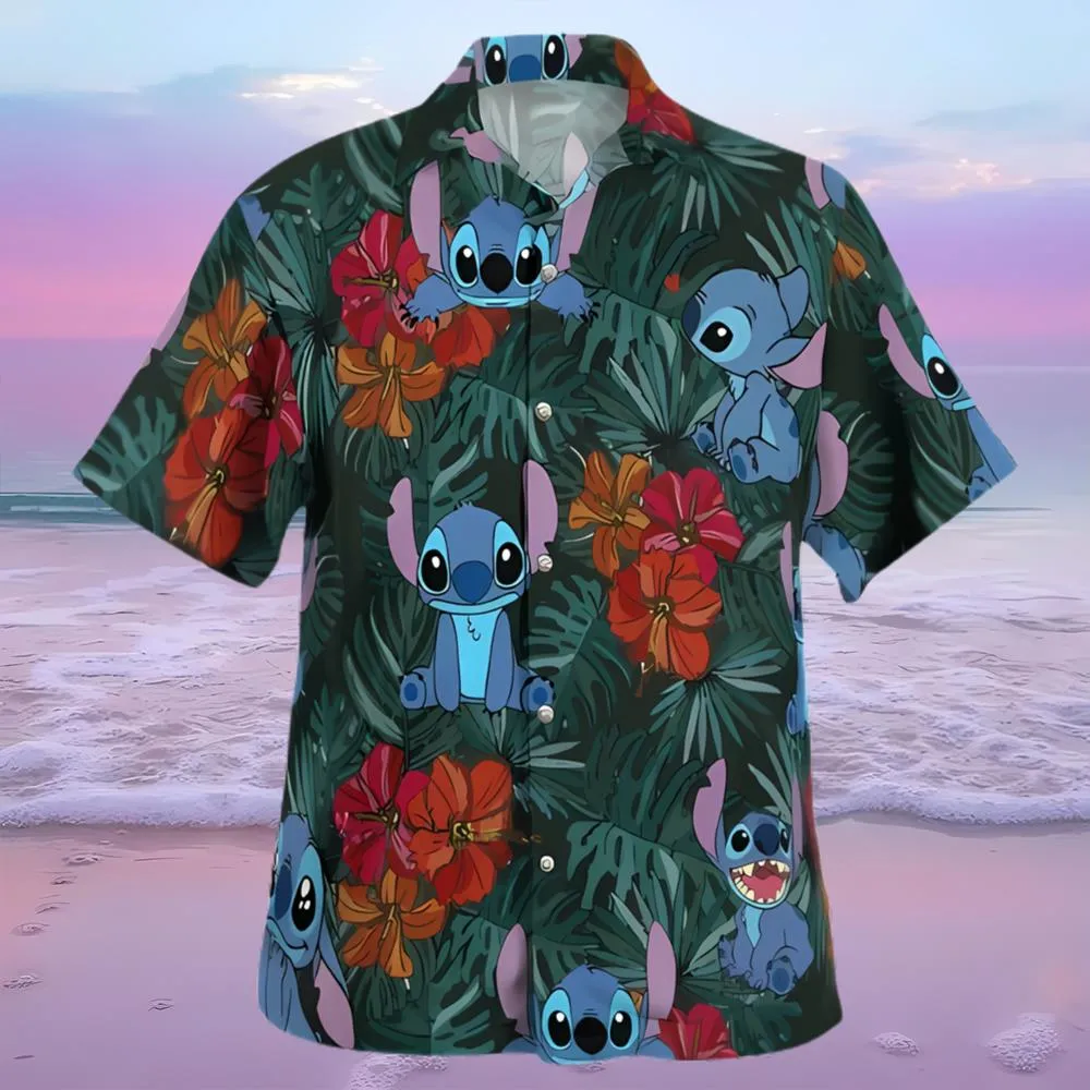Cute Disney Stitch Hawaiian Shirt Gift For Beach Lovers