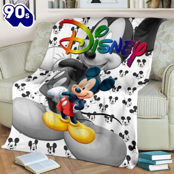 Cute Mickey Disney Fleece Blanket Gift For Fan