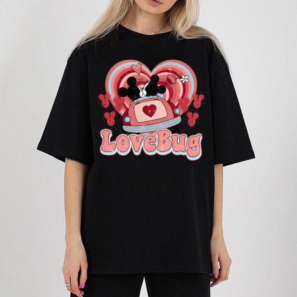 Cute Mickey Minnie Love Bug Valentine Shirt Retro Disney Valentine Shirt