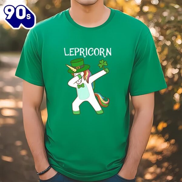 Dabbing Lepricorn Irish Unicorn Patricks Day T-Shirt