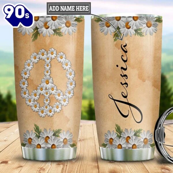 Daisy Hippie Peace Personalized Tumbler