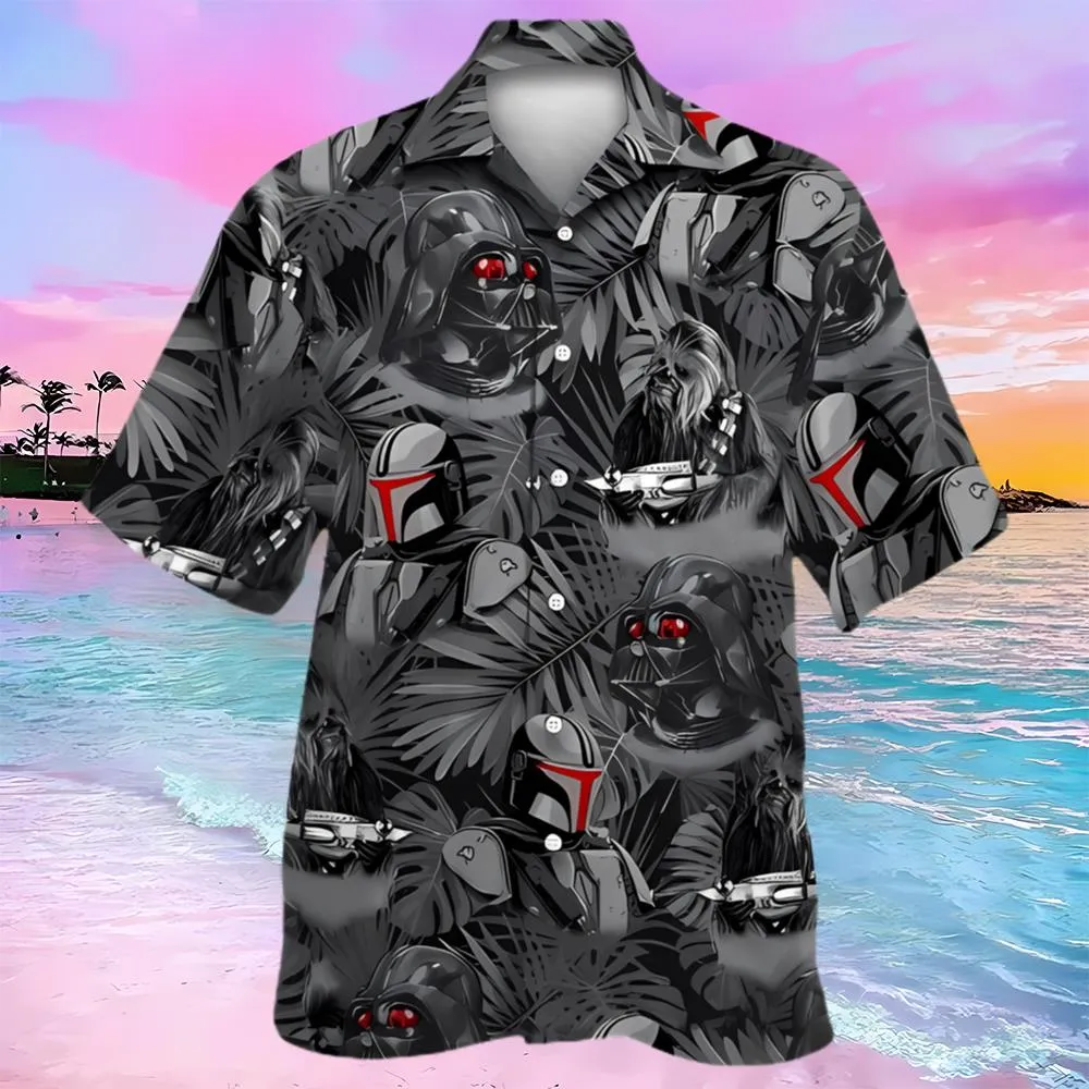 Darth Vader Boba Fett Chewbacca Dark Tropical Hawaiian Shirt