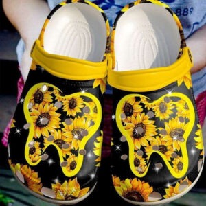 Dentist Sunflower Rubber clog Shoes…