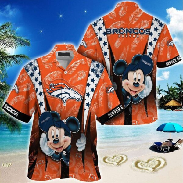 Denver Broncos Mickey Mouse  NFL Hawaiian Shirt