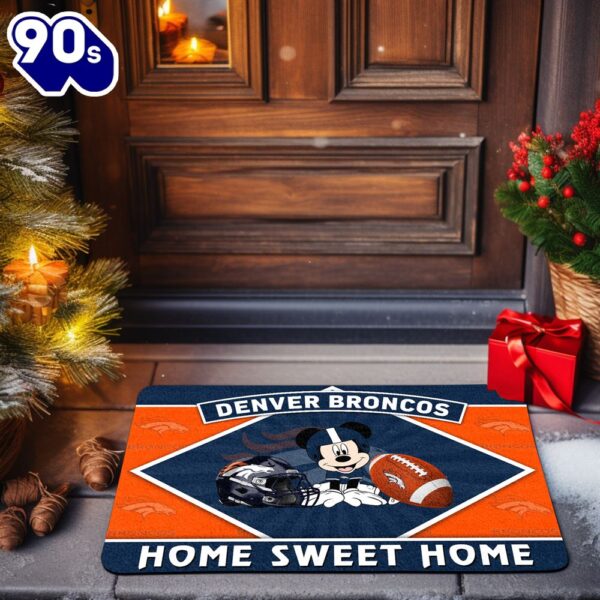 Denver Broncos NCAA And Mickey Mouse Doormat