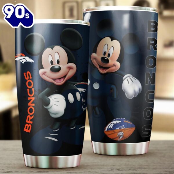 Denver Broncos  NFL And Mickey Mouse Disney Football Teams Big Logo Gift For Fan Travel Tumbler