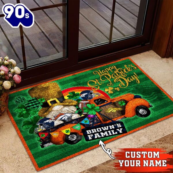 Denver Broncos NFL-Custom Doormat For The Celebration Of Saint Patrick’s Day