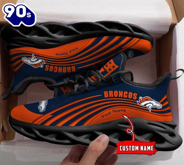 Denver Broncos NFL Personalized Clunky Shoes Running Adults