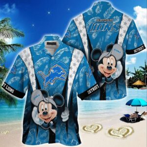 Detroit Lions Mickey Mouse  NFL Hawaiian Shirt