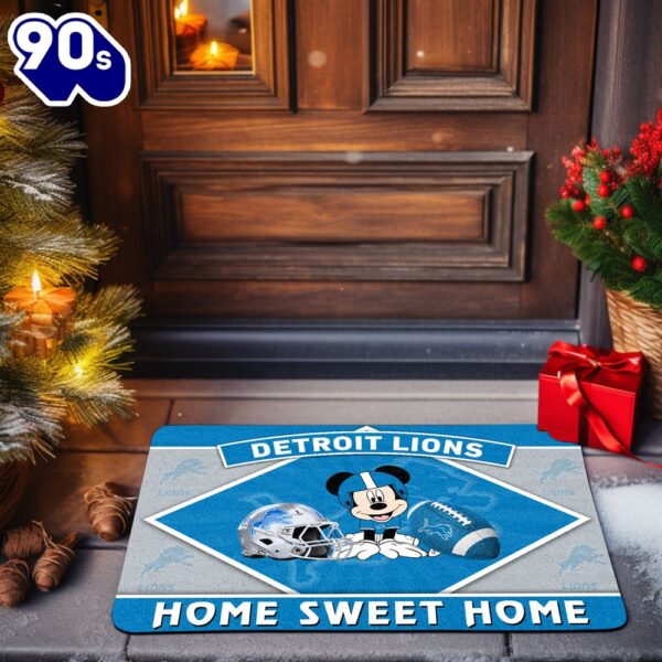 Detroit Lions NCAA And Mickey Mouse Doormat