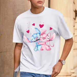 Disney Angel And Stitch Happy Valentine’s Day Matching T-Shirt