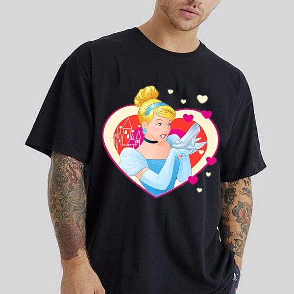 Disney Cinderella Valentine’s Sparkle Hearts Premium T-Shirt