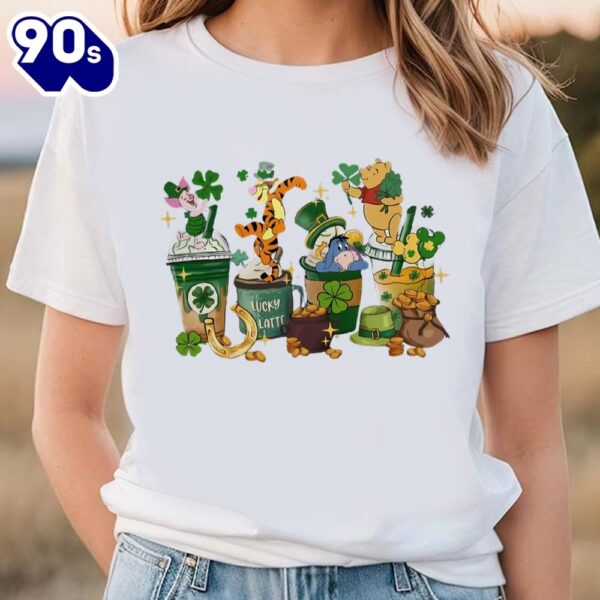 Disney Coffee St Patricks Day Shirt, Winnie the Pooh Coffee Latte…