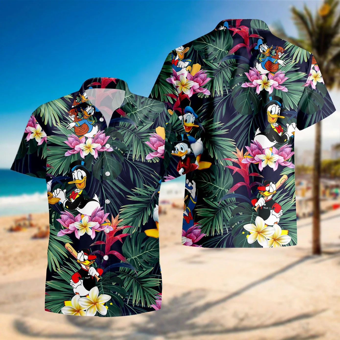 Disney Donal Duck Hawaiian Holiday Beach Shirt