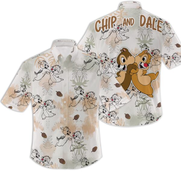 Disney Hawaiian Shirt Summer Beach Chip ‘n’ Dale Nuts Disney Aloha Button Up Shirt