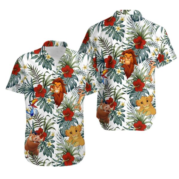 Disney Hawaiian Shirt Summer Beach Lion King Disney Aloha Button Up Shirt