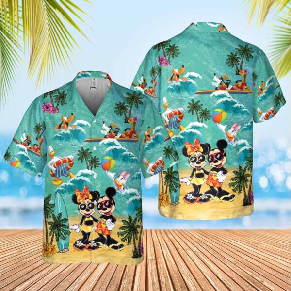 Disney Hawaiian Shirt Summer Beach Mickey And Minnie Magical Disney Aloha Button Up Shirt