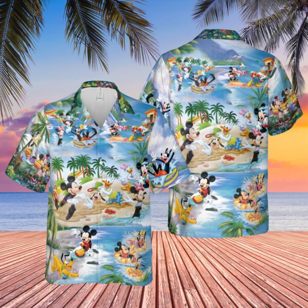 Disney Hawaiian Shirt Summer Beach Mickey Mouse And Friends Disney Aloha Button Up Shirt