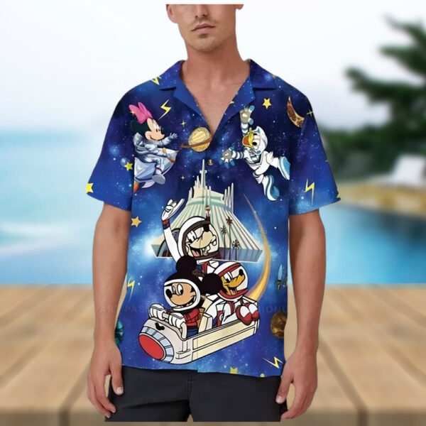 Disney Hawaiian Shirt Summer Beach Mickey Mouse Friends Astronaut Disney Red Aloha Button Up Shirt