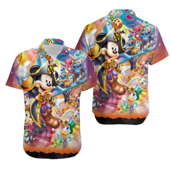 Disney Hawaiian Shirt Summer Beach Mickey Pirate All Characters Collection Disney Aloha Button Up Shirt