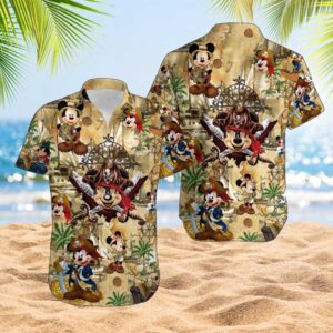 Disney Hawaiian Shirt Summer Beach…